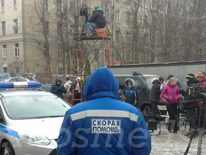 Скорая в кадре на съёмках сериала "Меч - 2".